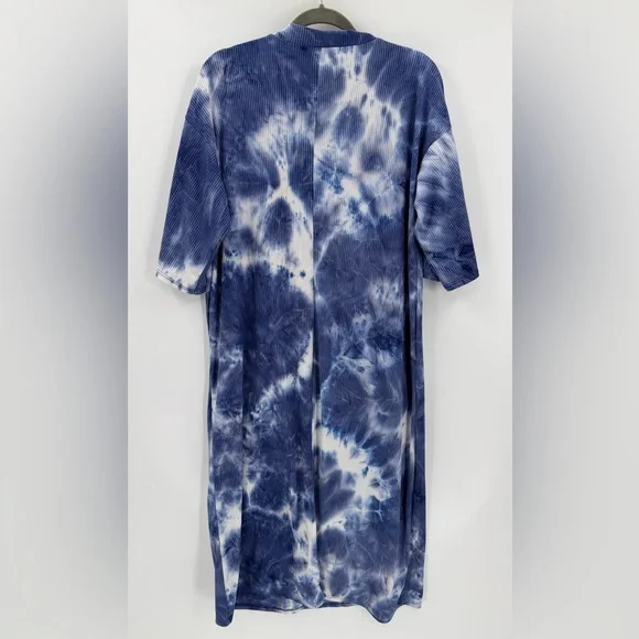 Dressed in LALA Ozzy Ribbed Tie Dye Dress in Edgy Indigo Size Small - Picture 5 of 5